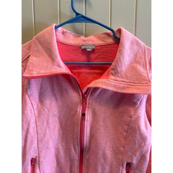 T By Talbots Petite Women Sz PM Coral Full ZIP Front with Zip Pockets Jacket - Picture 3 of 8